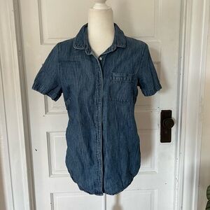 J. Crew | Short Sleeve Chambray Top